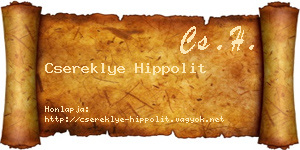 Csereklye Hippolit névjegykártya